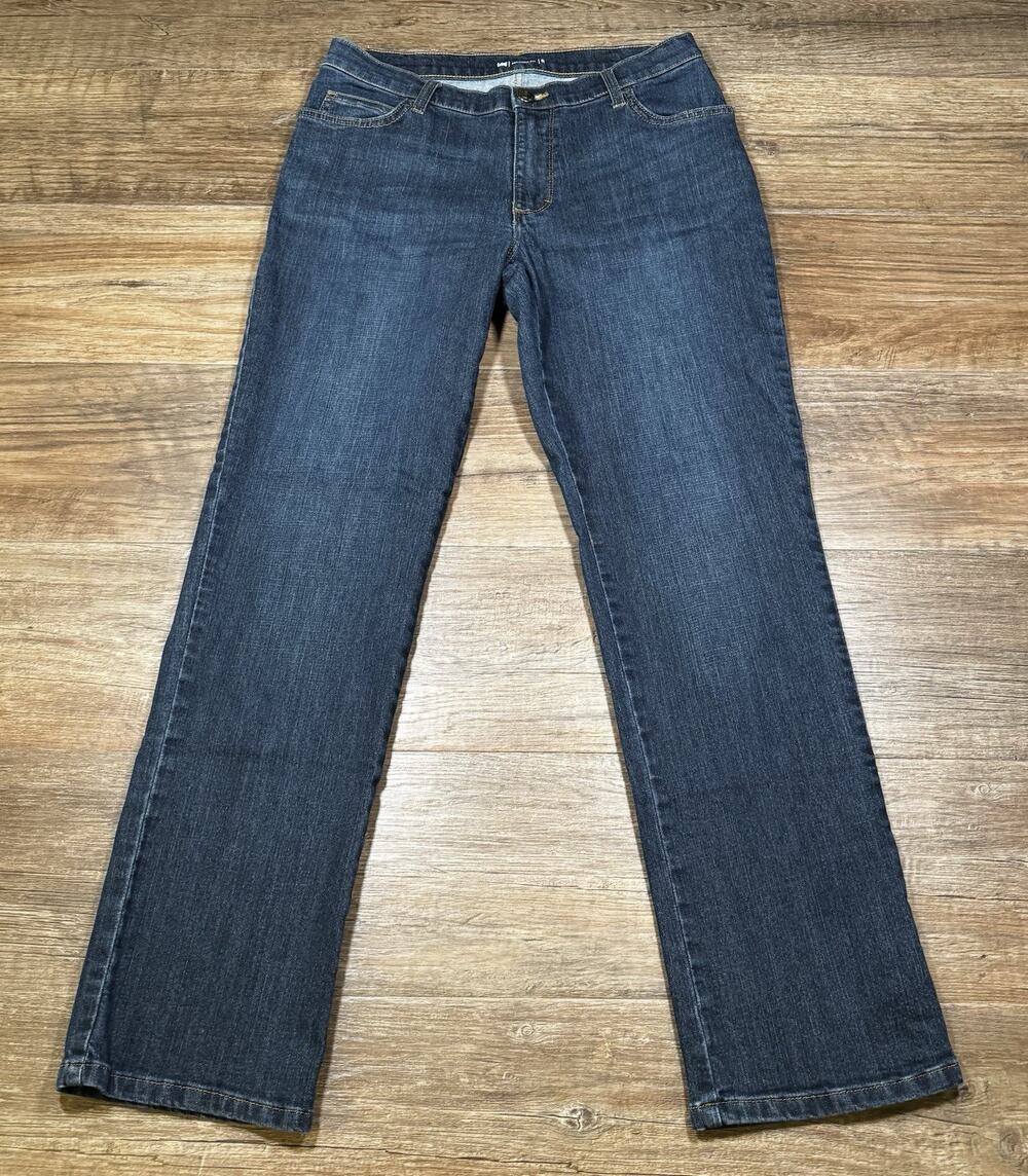 Lee Women’s Jeans Size 10 Medium Relaxed Fit 389 Straight Leg Stretch Dark Wash
